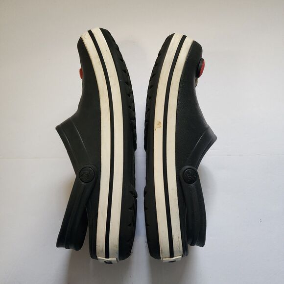 Crocs Crocband Clog Mens 6 Womens 8 Black White Boarder Jibbits Seen Included - Picture 4 of 8